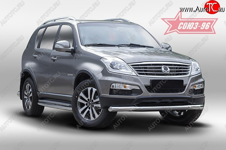 14 669 р. Защита переднего бампера одинарная Souz-96 (d76) SSANGYONG Rexton Y290 (2012-2017)  с доставкой в г. Владивосток