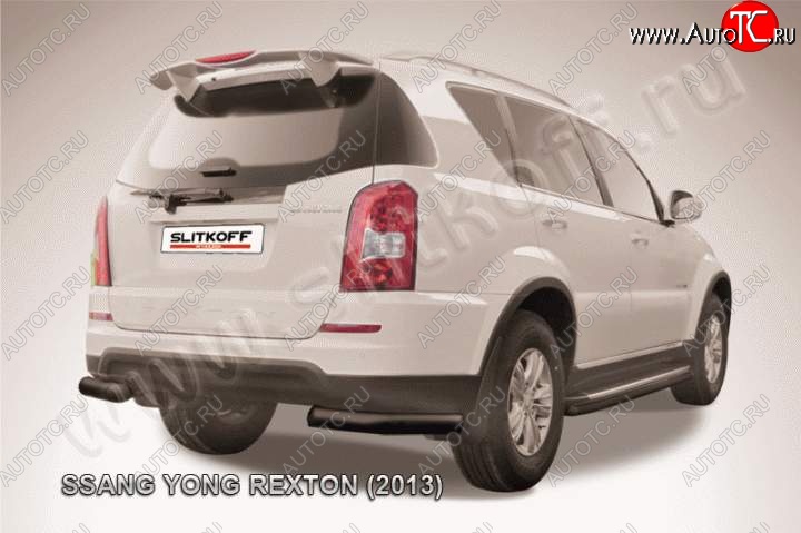 7 999 р. Уголки d76  SSANGYONG Rexton  Y290 (2012-2017) (Цвет: серебристый)  с доставкой в г. Владивосток