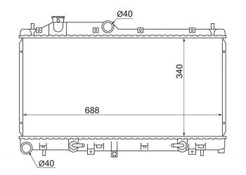 Радиатор двигателя SAT Subaru XV GP/G33 дорестайлинг (2012-2016)