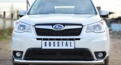 18 999 р. Одинарная защита переднего бампера диаметром 76 мм SLITKOFF  Subaru Forester  SJ (2012-2016) дорестайлинг  с доставкой в г. Владивосток. Увеличить фотографию 2