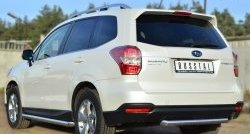 17 499 р. Одинарная защита заднего бампера из трубы диаметром 63 мм SLITKOFF  Subaru Forester  SJ (2012-2016) дорестайлинг  с доставкой в г. Владивосток. Увеличить фотографию 4