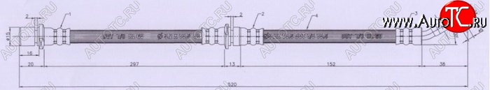 639 р. Тормозной шланг SAT (передний, правый) Subaru Impreza GC седан (1992-2000)  с доставкой в г. Владивосток