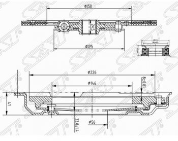 8 999 р. Комплект сцепления SAT (EJ254/EJ20#/EJ18S не турбо) Subaru Impreza GG хэтчбэк дорестайлинг (2000-2002)  с доставкой в г. Владивосток. Увеличить фотографию 2