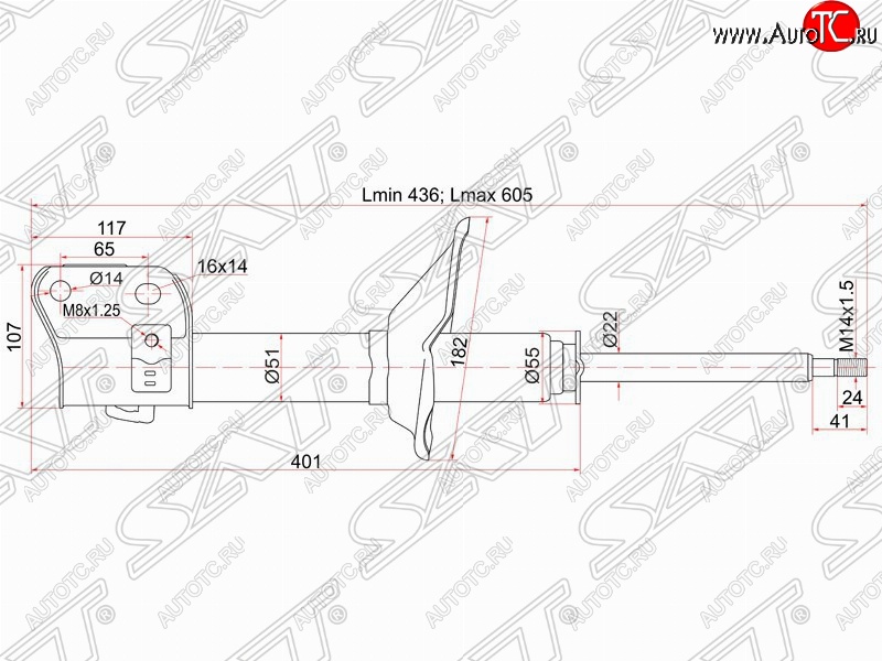 3 499 р. Правый амортизатор передний SAT  Subaru Forester  SF (2000-2002) рестайлинг  с доставкой в г. Владивосток