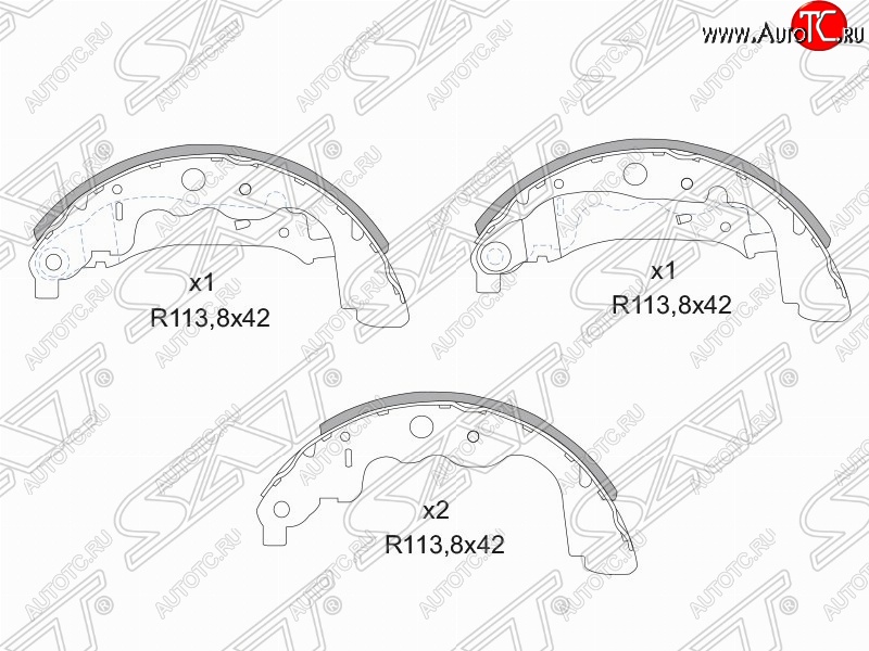 1 429 р. Колодки тормозные задние SAT  Subaru Forester ( SF,  SG) - Impreza ( GC,  GD,  GG)  с доставкой в г. Владивосток