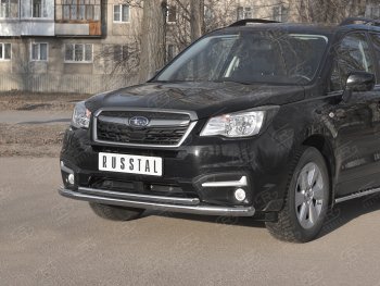 26 999 р. Защита переднего бампера SLITKOFF d63 секции-d42 дуга  Subaru Forester  SJ (2016-2019) рестайлинг  с доставкой в г. Владивосток. Увеличить фотографию 2