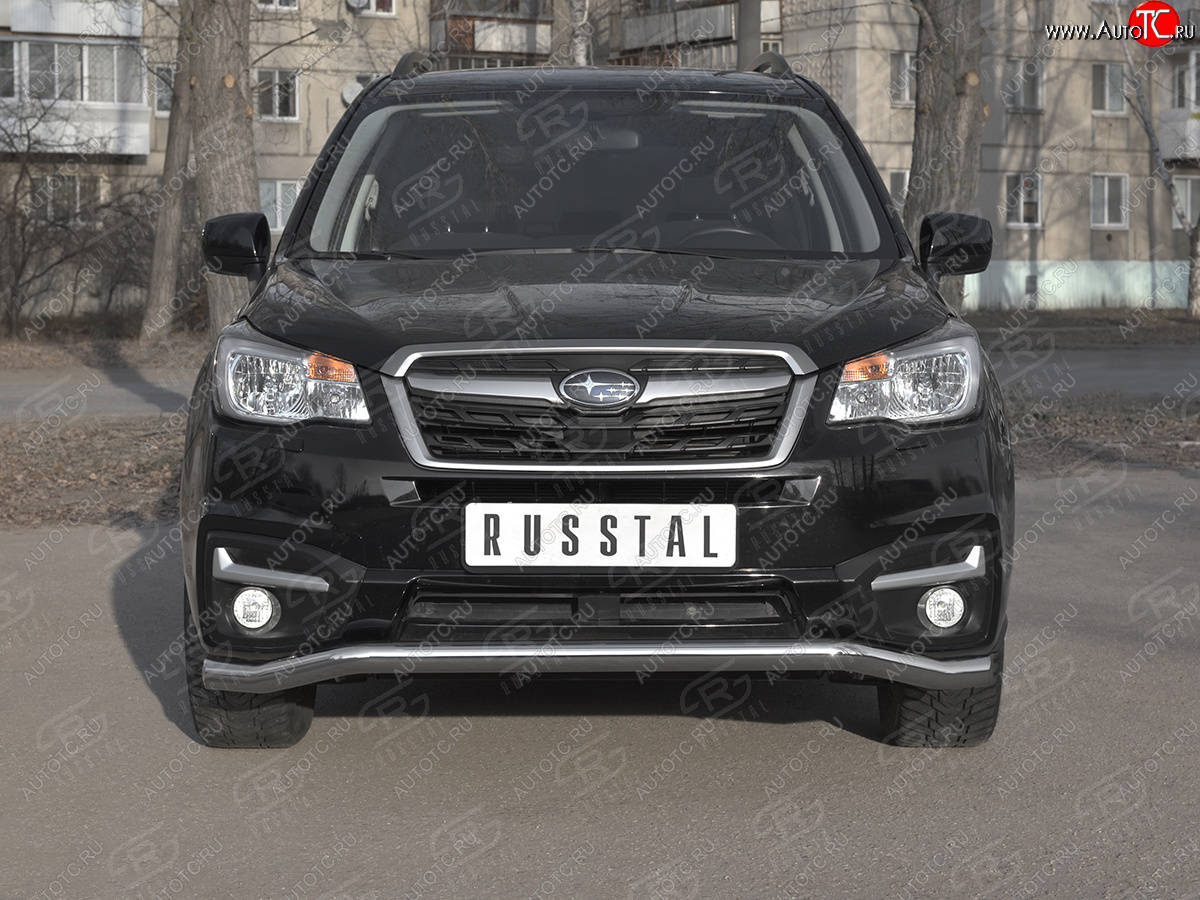 18 849 р. Защита переднего бампера SLITKOFF d63 волна  Subaru Forester  SJ (2016-2019) рестайлинг  с доставкой в г. Владивосток