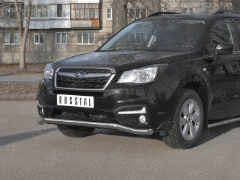 18 849 р. Защита переднего бампера SLITKOFF d63 волна  Subaru Forester  SJ (2016-2019) рестайлинг  с доставкой в г. Владивосток. Увеличить фотографию 2