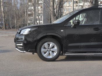 18 849 р. Защита переднего бампера SLITKOFF d63 волна  Subaru Forester  SJ (2016-2019) рестайлинг  с доставкой в г. Владивосток. Увеличить фотографию 3