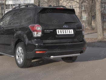 18 999 р. Защита заднего бампера (Ø63, нержавейка) SLITKOFF  Subaru Forester  SJ (2016-2019) рестайлинг  с доставкой в г. Владивосток. Увеличить фотографию 2