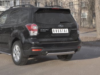 9 999 р. Защита заднего бампера (Ø75х42 мм, нержавейка) Russtal  Subaru Forester  SJ (2016-2019) рестайлинг  с доставкой в г. Владивосток. Увеличить фотографию 2