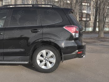 9 999 р. Защита заднего бампера (Ø75х42 мм, нержавейка) Russtal  Subaru Forester  SJ (2016-2019) рестайлинг  с доставкой в г. Владивосток. Увеличить фотографию 3