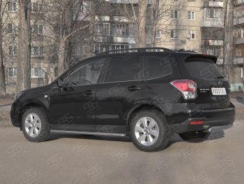 9 999 р. Защита заднего бампера (Ø75х42 мм, нержавейка) Russtal  Subaru Forester  SJ (2016-2019) рестайлинг  с доставкой в г. Владивосток. Увеличить фотографию 4