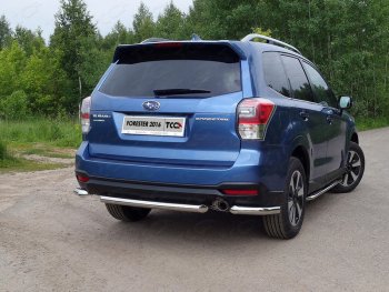 Защита заднего бампера (уголки) ТСС 60,3мм Subaru (Субару) Forester (Форестер)  SJ (2016-2019) SJ рестайлинг ()