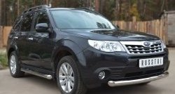 17 999 р. Одинарная защита переднего бампера диаметром 76 мм SLITKOFF Subaru Forester SH (2008-2013)  с доставкой в г. Владивосток. Увеличить фотографию 2