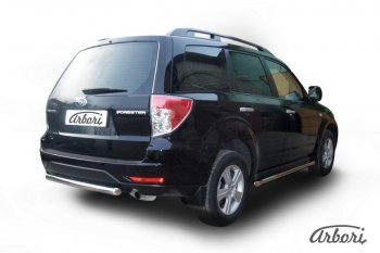 8 999 р. Защита заднего бампера Arbori Subaru Forester SH (2008-2013)  с доставкой в г. Владивосток. Увеличить фотографию 2