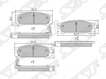 669 р. Колодки тормозные SAT (задние)  Subaru Impreza  GC - Outback  BH/BE12  с доставкой в г. Владивосток. Увеличить фотографию 1