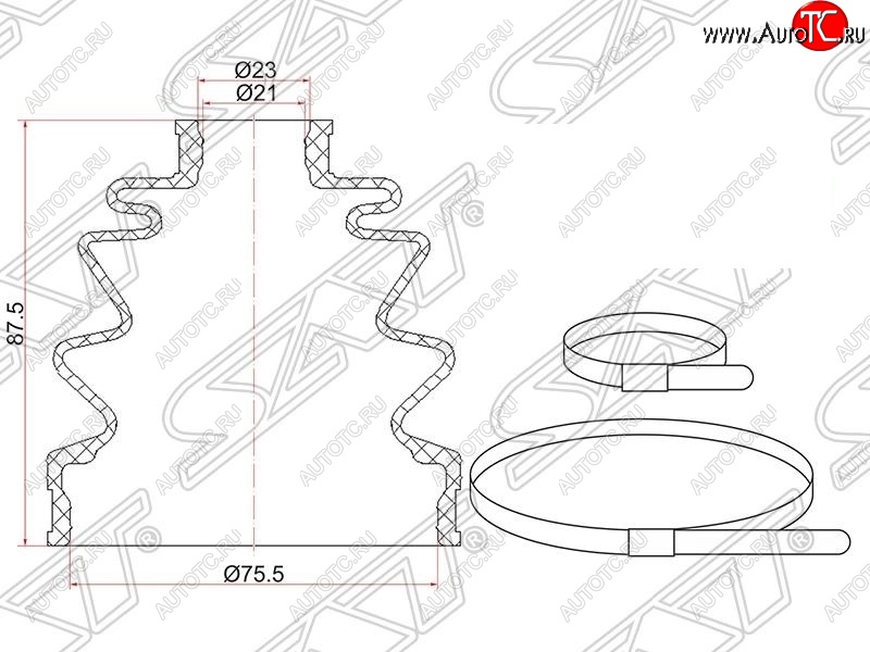 349 р. Пыльник ШРУСа (наружный) SAT  Subaru Impreza  GC (1992-2000), Suzuki Grand Vitara ( FTB03 3 двери,  3TD62, TL52 5 дверей) (1997-2005)  с доставкой в г. Владивосток