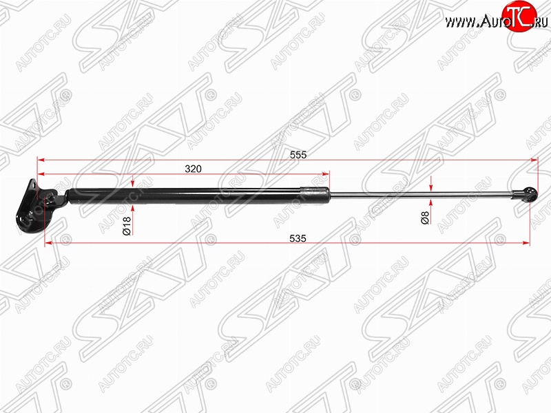 1 129 р. Правый газовый упор крышки багажника SAT  Subaru Impreza  GH (2007-2012) хэтчбэк  с доставкой в г. Владивосток