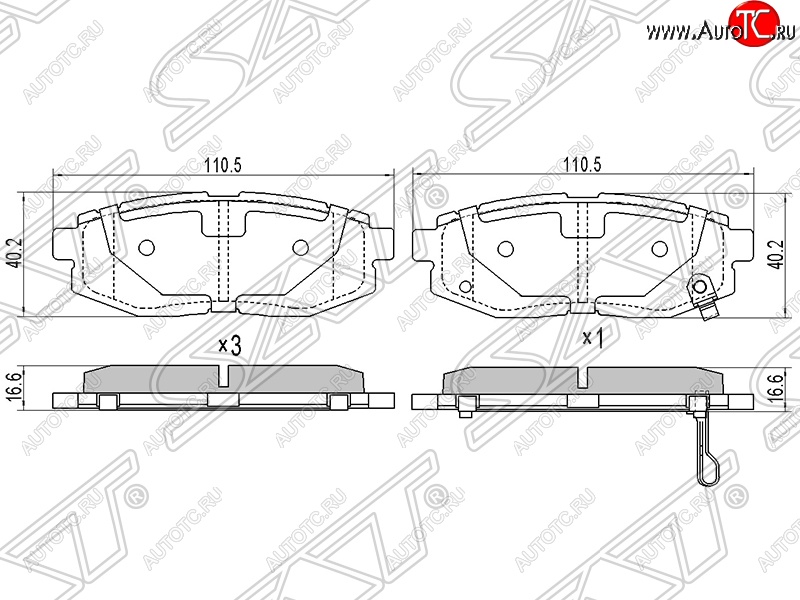 759 р. Колодки тормозные SAT (задние) Subaru Impreza GE седан (2007-2012)  с доставкой в г. Владивосток