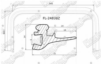 Молдинг лобового стекла FlexLine Subaru Legacy BL/B13 дорестайлинг седан (2003-2006)