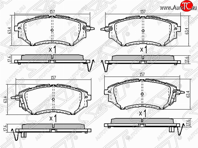 1 659 р. Колодки тормозные (передние) SAT  Subaru Legacy ( BL/B13,  BL,B13) - Tribeca  с доставкой в г. Владивосток