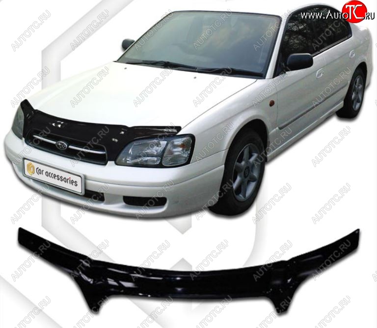 2 369 р. Дефлектор капота (BE5, BE9, BEE) CA-Plastiс  Subaru Legacy  BH/BE12 (1998-2003) универсал (Classic черный, Без надписи)  с доставкой в г. Владивосток