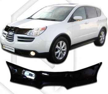 2 079 р. Дефлектор капота CA-Plastiс  Subaru Tribeca (2005-2007) (Classic прозрачный, Без надписи)  с доставкой в г. Владивосток. Увеличить фотографию 2