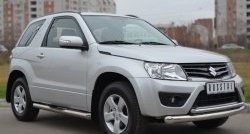 18 999 р. Защита переднего бампера (2 трубыØ76 и 42 мм, нержавейка) SLITKOFF  Suzuki Grand Vitara  JT (2012-2016) 3 двери 2-ой рестайлинг  с доставкой в г. Владивосток. Увеличить фотографию 2