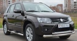 20 449 р. Защита переднего бампера (2 трубыØ76 и 42 мм, нержавейка) SLITKOFF Suzuki Grand Vitara JT 5 дверей 2-ой рестайлинг (2012-2016)  с доставкой в г. Владивосток. Увеличить фотографию 4