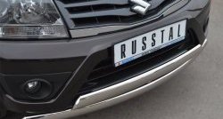 27 999 р. Защита переднего бампера (2 трубыØ75х42 мм, нержавейка) Russtal Suzuki Grand Vitara JT 5 дверей 2-ой рестайлинг (2012-2016)  с доставкой в г. Владивосток. Увеличить фотографию 2