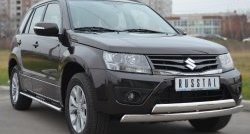 27 999 р. Защита переднего бампера (2 трубыØ75х42 мм, нержавейка) Russtal Suzuki Grand Vitara JT 5 дверей 2-ой рестайлинг (2012-2016)  с доставкой в г. Владивосток. Увеличить фотографию 4