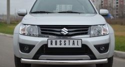 17 449 р. Одинарная защита переднего бампера диаметром 76 мм (3 дв.) SLITKOFF  Suzuki Grand Vitara  JT (2012-2016) 3 двери 2-ой рестайлинг  с доставкой в г. Владивосток. Увеличить фотографию 2