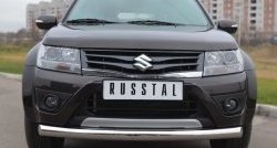 17 899 р. Одинарная защита переднего бампера диаметром 76 мм (5 дв.) SLITKOFF Suzuki Grand Vitara JT 5 дверей 2-ой рестайлинг (2012-2016)  с доставкой в г. Владивосток. Увеличить фотографию 4