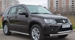 14 849 р. Защита порогов из круглой трубы диаметром 63 мм (5 дв.) Russtal Suzuki Grand Vitara JT 5 дверей 2-ой рестайлинг (2012-2016) (Защита порогов с со скосами на торцах (вариант 1))  с доставкой в г. Владивосток. Увеличить фотографию 8