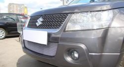 1 539 р. Сетка на бампер Russtal (хром)  Suzuki Grand Vitara ( JT 3 двери,  JT 5 дверей) (2008-2012) 1-ый рестайлинг, 1-ый рестайлинг  с доставкой в г. Владивосток. Увеличить фотографию 2