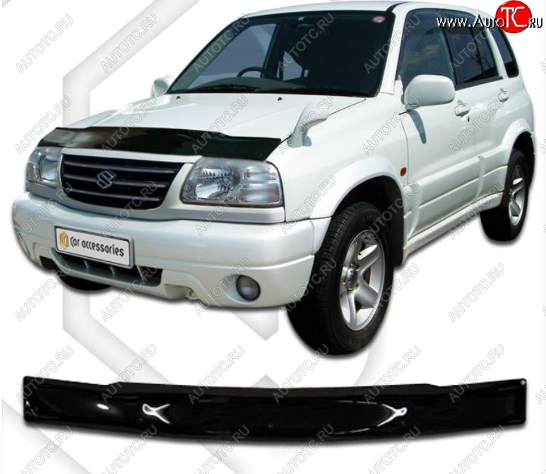 1 999 р. Дефлектор капота CA-Plastiс  Suzuki Grand Vitara XL7 (2000-2006)  дорестайлинг, рестайлинг (Classic черный, Без надписи)  с доставкой в г. Владивосток