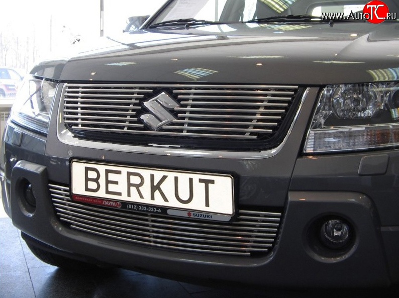 4 389 р. Декоративная вставка решетки радиатора (V2.0) Berkut Suzuki Grand Vitara JT 5 дверей дорестайлинг (2005-2008)  с доставкой в г. Владивосток