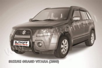 Кенгурятник d57 высокий Suzuki (Сузуки) Grand Vitara (Гран) ( JT 3 двери,  JT 5 дверей) (2008-2012) JT 3 двери, JT 5 дверей 1-ый рестайлинг, 1-ый рестайлинг