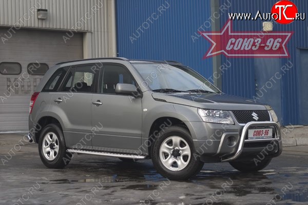 8 774 р. Защита переднего бампера Souz-96 (d60) Suzuki Grand Vitara JT 5 дверей дорестайлинг (2005-2008)  с доставкой в г. Владивосток