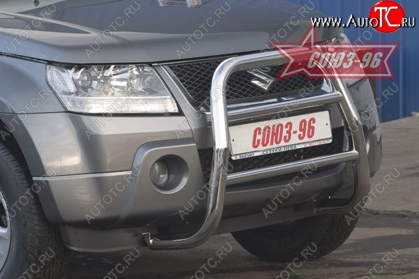 11 249 р. Защита переднего бампера Souz-96 (d60) Suzuki Grand Vitara JT 3 двери дорестайлинг (2005-2008)  с доставкой в г. Владивосток