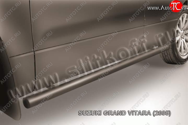 10 949 р. Защита порогов Slitkoff  Suzuki Grand Vitara  JT 5 дверей (2008-2012) 1-ый рестайлинг (Цвет: серебристый)  с доставкой в г. Владивосток