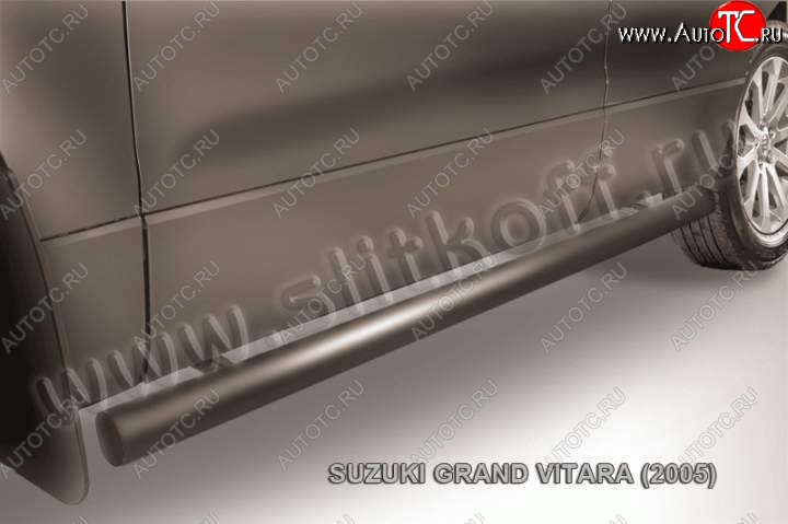 11 749 р. Защита порогов Slitkoff  Suzuki Grand Vitara  JT 5 дверей (2008-2012) 1-ый рестайлинг (Цвет: серебристый)  с доставкой в г. Владивосток