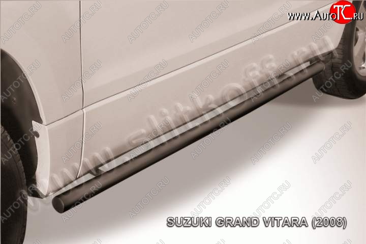 10 949 р. Защита порогов Slitkoff  Suzuki Grand Vitara  JT 3 двери (2005-2008) дорестайлинг (Цвет: серебристый)  с доставкой в г. Владивосток