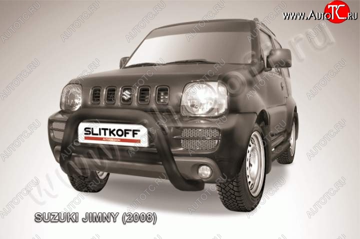 25 999 р. Кенгурятник d76 низкий  Suzuki Jimny  JB23/JB43 (2002-2012) 1-ый рестайлинг (Цвет: серебристый)  с доставкой в г. Владивосток