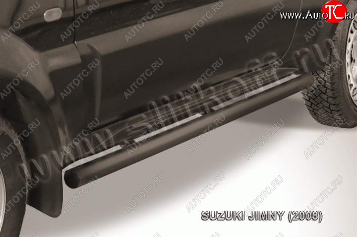 10 949 р. Защита порогов Slitkoff  Suzuki Jimny  JB23/JB43 (2002-2012) 1-ый рестайлинг (Цвет: серебристый)  с доставкой в г. Владивосток