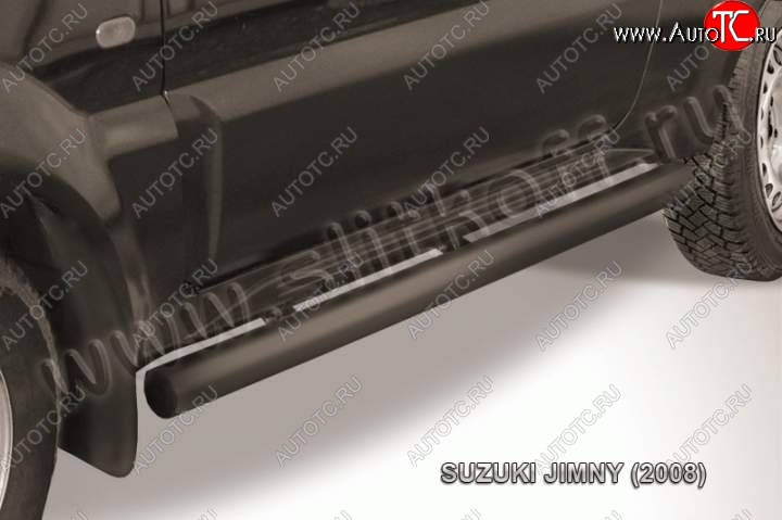 11 749 р. Защита порогов Slitkoff  Suzuki Jimny  JB23/JB43 (2002-2012) 1-ый рестайлинг (Цвет: серебристый)  с доставкой в г. Владивосток