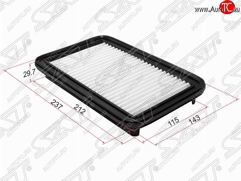 296 р. Фильтр воздушный двигателя SAT (237х143х29.7 mm)  Suzuki Swift  ZC (2003-2008) дорестайлинг, хэтчбэк 5 дв.  с доставкой в г. Владивосток