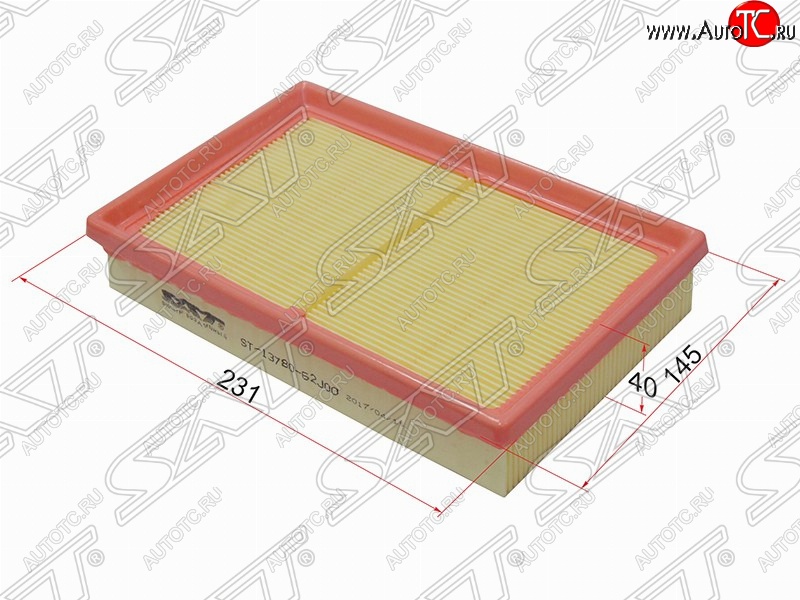 299 р. Фильтр воздушный двигателя (M15, 16) SAT (231x145x40 mm)  Suzuki Swift  ZC (2003-2008) дорестайлинг, хэтчбэк 5 дв.  с доставкой в г. Владивосток