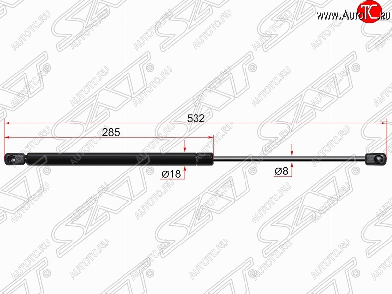 799 р. Газовый упор крышки багажника SAT  Suzuki Swift  ZC72S (2010-2016) дорестайлинг, хэтчбэк 5 дв., рестайлинг, хэтчбэк 5 дв.  с доставкой в г. Владивосток